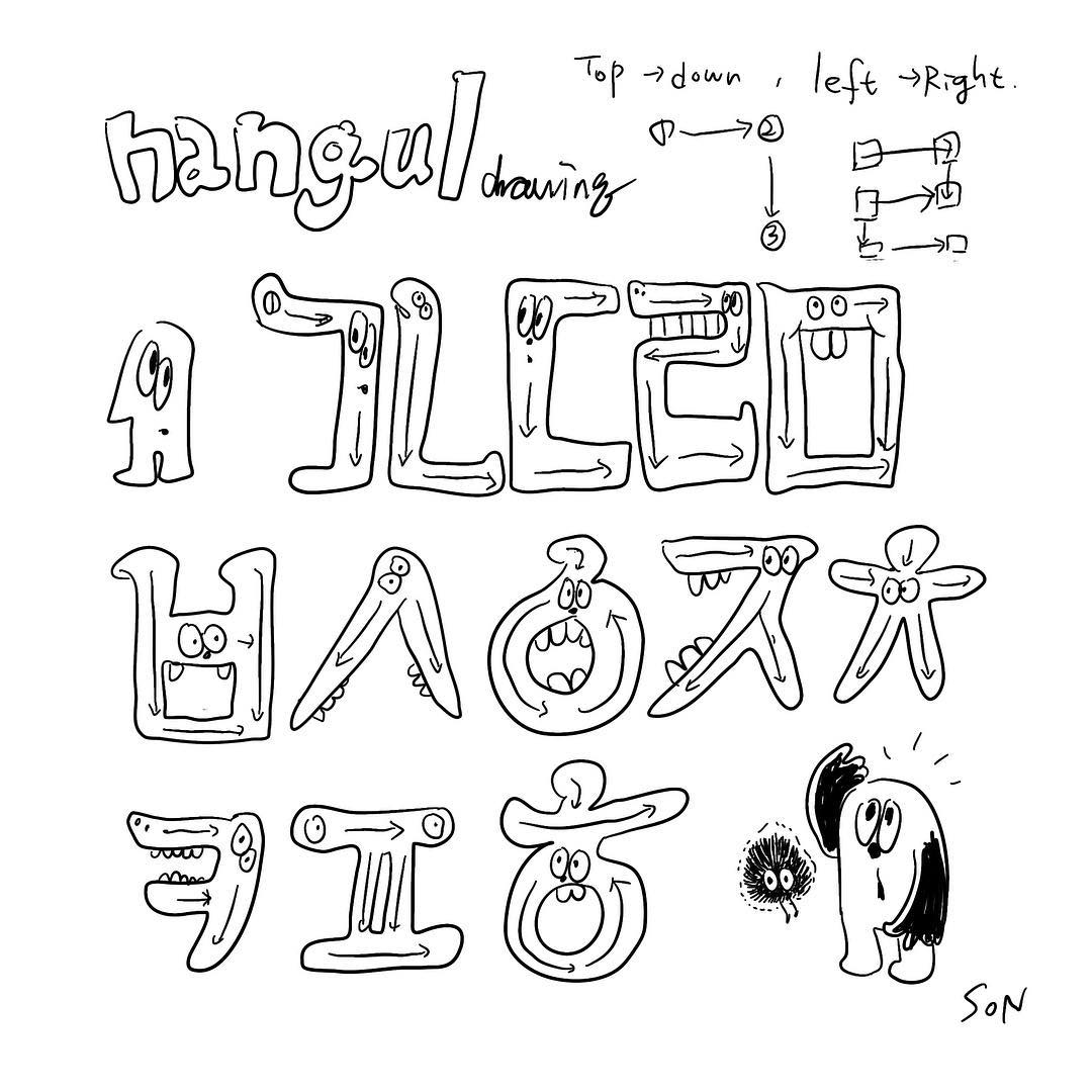 팅구의 한글공부 – 자음은 이렇게 써요