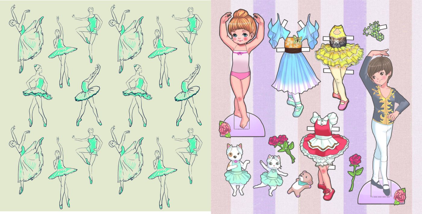 발레 컬러링 + 인형놀이 북