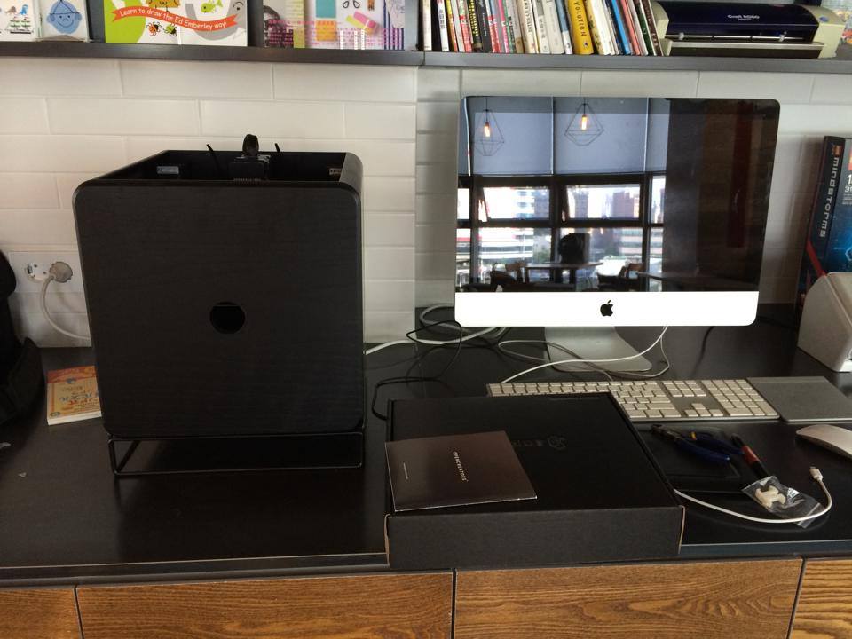 3D 프린터 opencreators 아몬드 도입 기본샘플 출력중입니다…