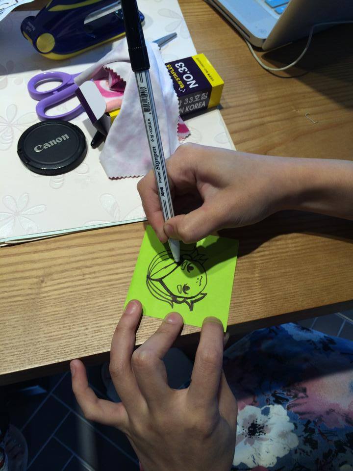 오늘 방문한 어린이 케릭터를 데이그래피 박희정 대표가 그려줬어요. 앞으…