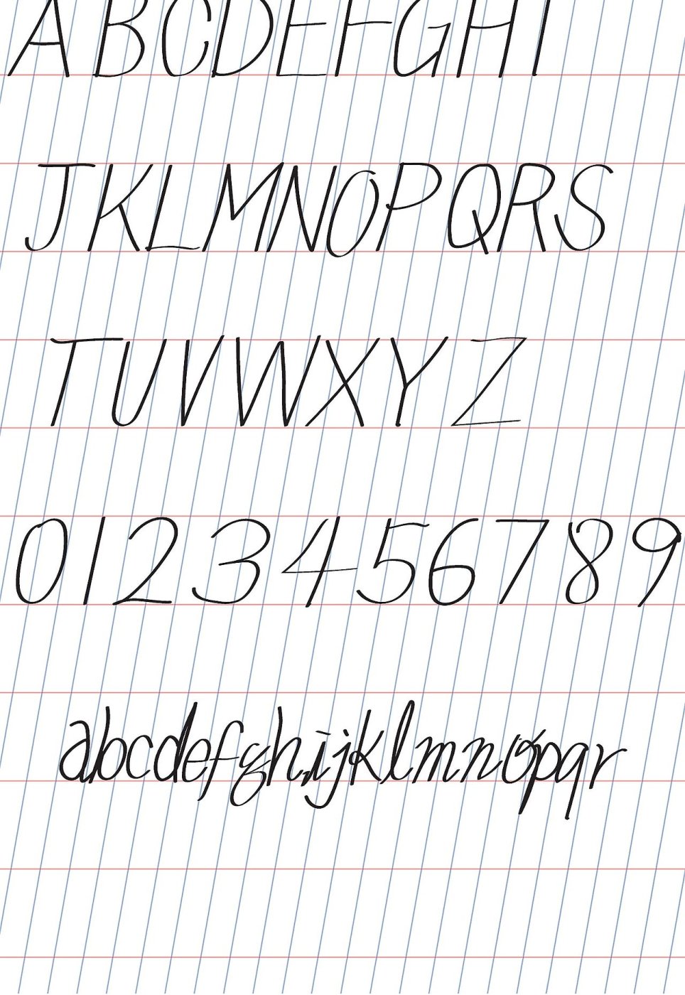 노안 폰트 만들기 영문가이드 원고지